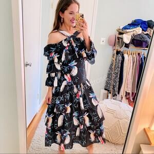 Borgo De Nor Sandra Tiered Bird Midi Dress 6